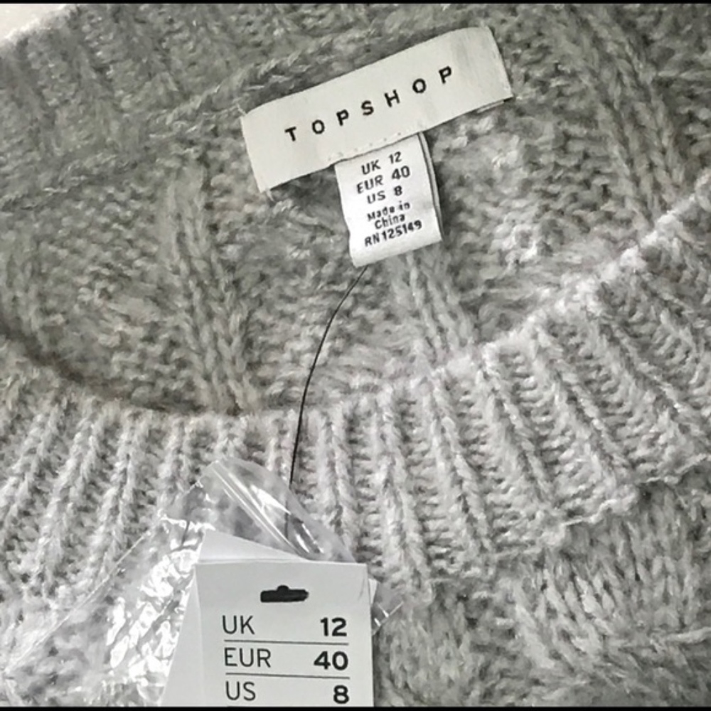 💎 Topshop floral embroidered chunky cable knit - Picture 6 of 8